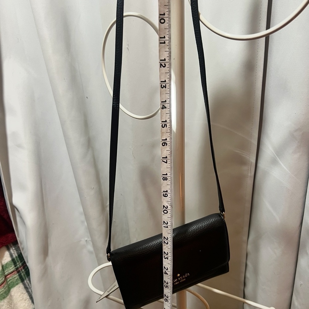 Kate Spade New York Black Pebbled Leather Wallet on Chain Crossbody - Picture 10 of 15